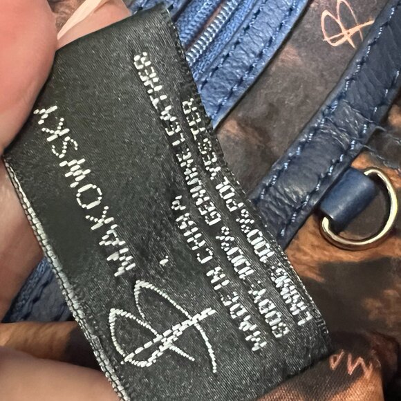 b. makowsky RARE Blue Leather Handbag - Picture 11 of 16